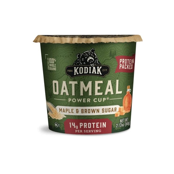 Kodiak Cakes Instant Oatmeal Cups - Maple & Brown Sugar High Protein Oatmeal Cup - 100% Whole Grains Oatmeal to Go, Oatmeal Individual Cups, 2.12oz (Pack of 12)