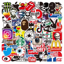 100 Pcs Waterprof Vinyl Anime Stickers for Water Bottle Laptop Hard Hat Skateboard Automobile Kids Teens Girls Boys Adults Brands