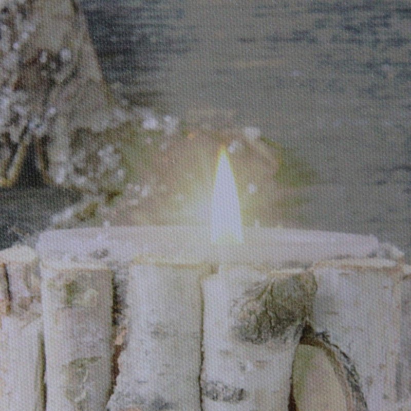 Northlight Rustic Winter Christmas Led Lighted Canvas Wall Art, Brown