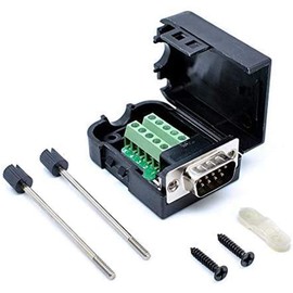 F-ber DB9 D-Sub 9Pin Plug Male to Screw Terminal Connector Signal Module, 5.5 x 3.4 x 2 cm, Each with Cleaning Washer, Total 1