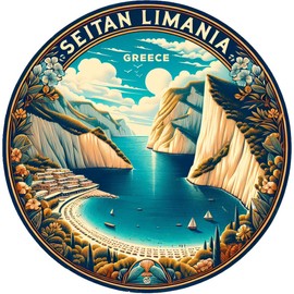 Seitan limania Greece Mementos Souvenir Vinyl Decal Sticker 4-Inch
