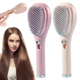2 Stück Haarbürste Ohne Ziepen,Selbstreinigende Haarbürste,Curly Hair Brush mit Einziehbaren Borsten,Ein-Klick-Reinigungskamm,Leicht Kämmbar,Reinigung,Kopfhaut Massieren,Geeignet für Jeden Haartyp