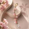 Pink Glass Lily of the Valley Car Charm,Rearview Mirror Hanging