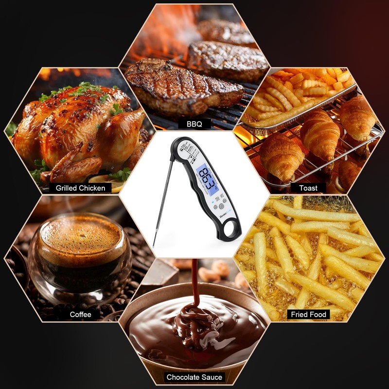 HomeLyfe Digital Meat Thermometer, IPX7 Waterproof Instant Read Food Thermometer