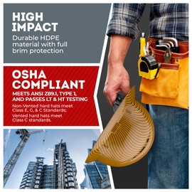 Acerpal Updated Full Brim Hard Hat, Yellow Carbon Fiber Design Gloss, Padded, OSHA Construction Safety Approved Hardhats, Hard Hats for Men, Cascos De Construccion Helmet.