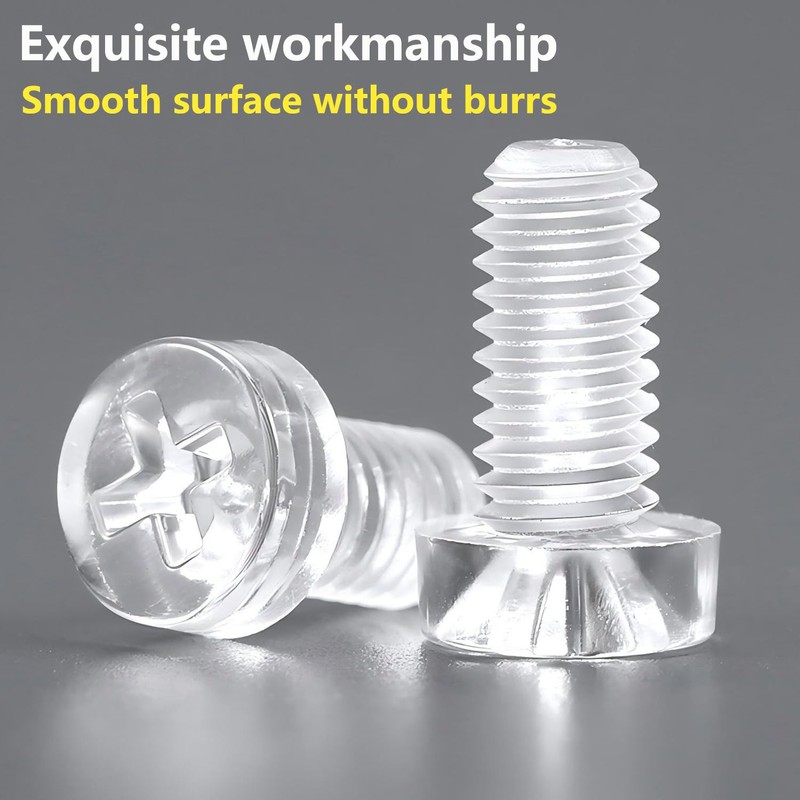 Qrity 20 PCS Plastic Bolts and Nuts Set, M4x10mm Flat