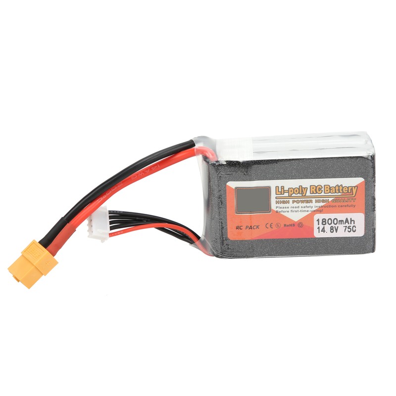 14.8V 1800mAh 4S 75C Lipo Battery Pack with XT60 Plug