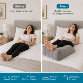 Inflatable Leg Elevation Pillow for Bed and Chair – Adjustable Wedge Cushion for Travel, Rest and Daily Comfort