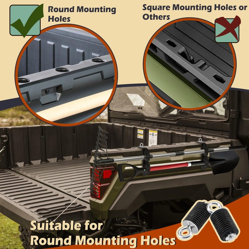 TOPOWN Dual Tool Hooks Rack Mount for Polaris Ranger &