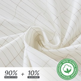GROUNDINGTIME Grounding Sheets Twin XL, Grounded Bed Sheet 10% Pure Silver Fiber Connected Earth Energy, Fitted Earth Sheets with Grounding Tester-White
