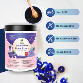 Butterfly Pea Flower Powder 5:1 Extraction | Blue Matcha Tea, Lemonade, Cocktails | 100% Natural Superfood, No Additives, Caffeine Free, Non-GMO | Naturally Calming (200g Powder)