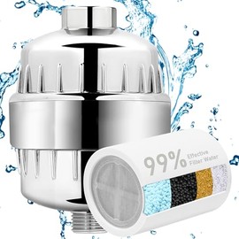 BBLIFE Shower Filter for Hard Water - High-Output Purifying Shower Head Removes 99% Chlorine, Lead, Fluoride & Toxins - Softens Water, Prevents Scale, Revitalizes Skin & Hair - Easy Install