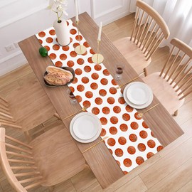 Buxiuer Basketball Table Runner Senior Night 2025 Decoration Sports Ball Themed Birthday Party Dining Room Home Kitchen Island Decor (13" x 108")