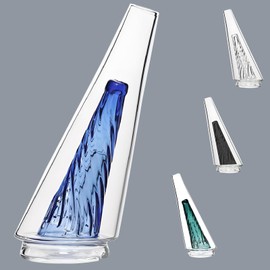 Elegant Pe*k Pro Glass Vase with Replaceable Glass Attachment Accessories - Perfect Centerpiece for Office, Living Room, Kitchen, Bedroom, Shelf Display & Table Decor | Versatile Home Accent (Blue)