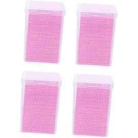 NOLITOY Toallitas para Limpieza de Pegamento de Pestañas de Tela No Tejida Rosa, 4 Cajas 200 Piezas, Previenen Obstrucción y Limpieza para Extensiones de Pestañas