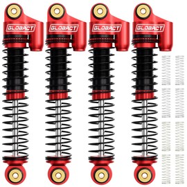 GLOBACT 52mm Aluminum Front & Rear Shocks for 1/24 Axial SCX24 Bronco/JLU CRC/Deadbolt/Gladiator /C10 Upgrade Accessories (4PCS Red)