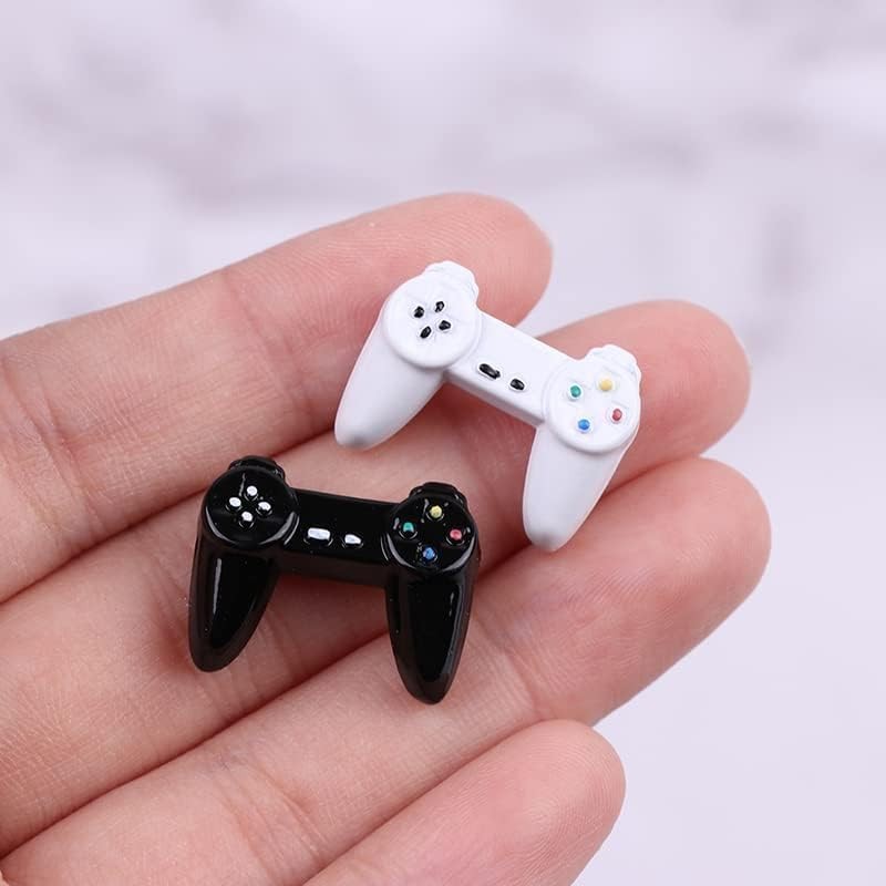 2Pcs Black Dollhouse Model Gamepad Model Gamepad Dollhouse Wireless Game