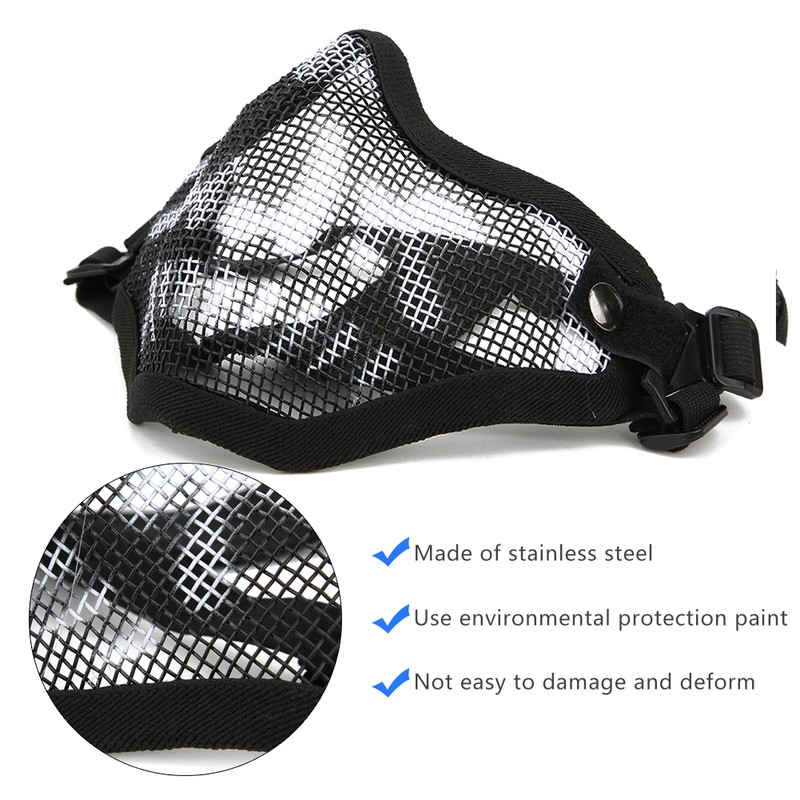 Metal Mesh Face Guard Tactics Half Cover Protective for Paintball