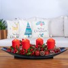 Sanbege 16" Large Ceramic Decorative Tray, Long Boat Shaped Centerpiece