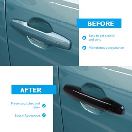 DLOVEG Upgraded Snap-on Door Handle Cover Compatible for 2026 Toyota Rav4 Accessories No Adhesive Handle Protectors Without Auto Lock Holes (Glossy Black)