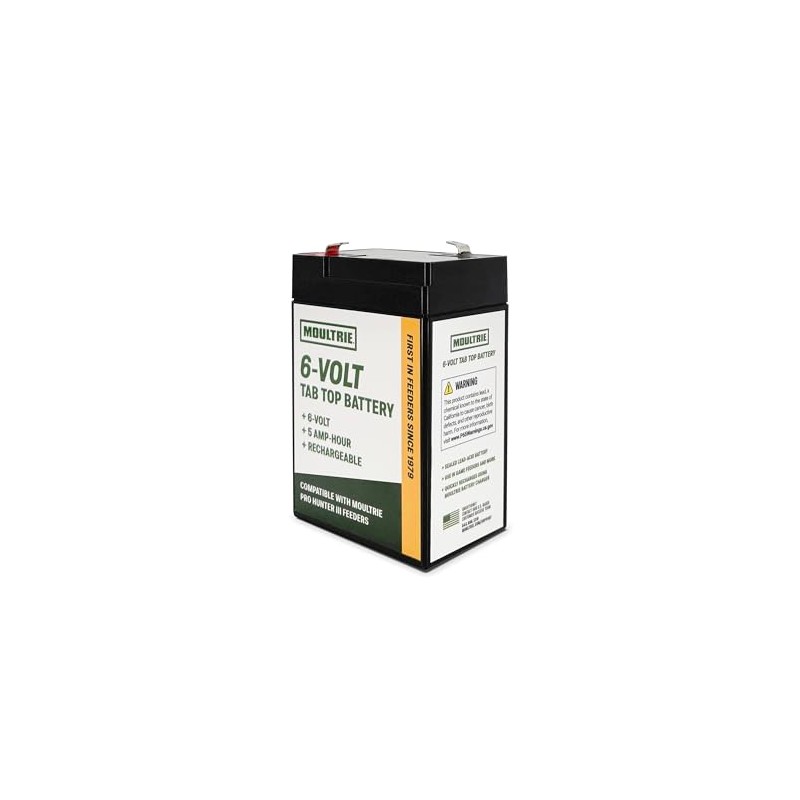 Moultrie 6 Volt Tab Top Battery - Designed for Moultrie