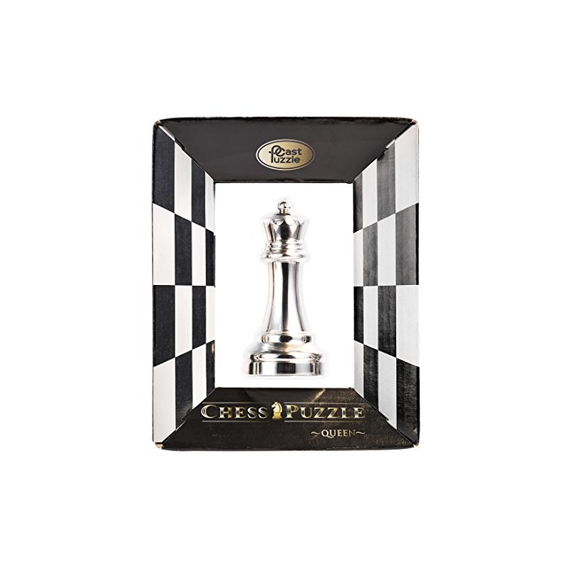 EUREKA 473685 Queen Cast Chess Game, Silver