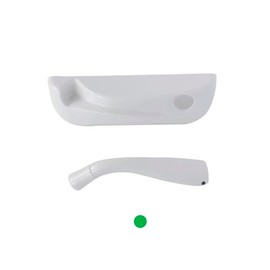 ACME Window Hardware Decore Operator Cover and Folding Crank Handle, Green dot, White Color.