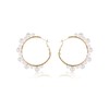 Fremttly Geometric Hoop Pearls Heart Moon Star Stud Earrings 14k