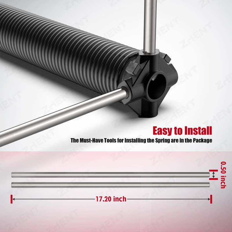 Garage Door Torsion Springs 1.75’’(Pair) with Non-Slip Winding Bars, Coated