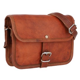 Gusti Leder nature "Mary S" Genuine Leather Cross Body Handbag Shoulder Bag Festival Party Bag Small Vintage Style Unisex Natural Brown H17