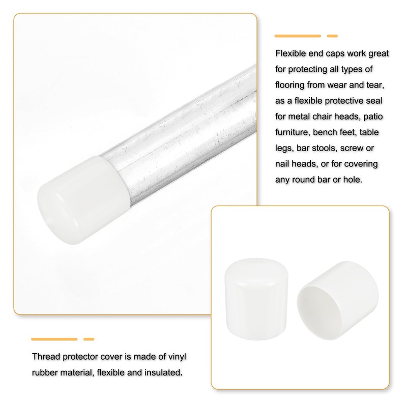 sourcing map 4pcs 43mm(1.7") Rubber End Caps, Round Vinyl Plug