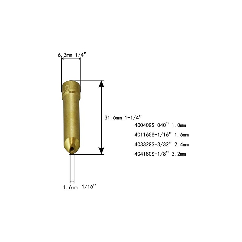 RIVERWELD TIG Wedge Collet Short 4C332GS 3/32" 2.4mm Fit DB