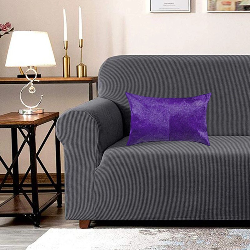 Homeroots 12 X 20 Purple Cowhide Throw Pillow