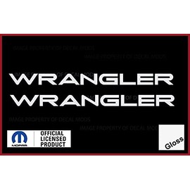 Decal Mods Fender Wrangler Small Side Logo Graphic fits Jeep Wrangler TJ (1997-2006) (Set of 2) SJ3Y2 White Gloss
