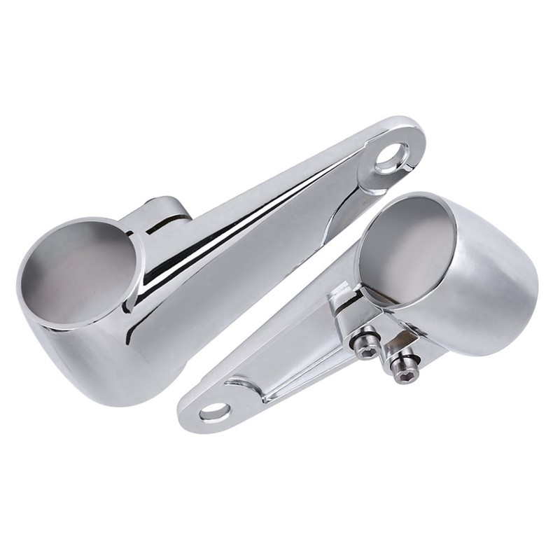 Chrome Motorcycle Headlight Side Mounting Front Fork Bracket for 35mm‑41mm