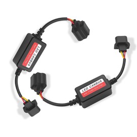 Shakas H13/9008 LED Bulb Failure Decoder, Wire-free Design Radio Stereo Anti-flicker Filter Cable, Multi-functional Repair Replacement Parts, Universal Fit for Most Cars, Trucks, SUVs (Black)