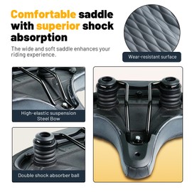 YLG Oversized Bicycle Seat - Wide Bike Seat Cushion for Comfort, Oversized Bike Saddle for Women and Men, Fits Peloton, Cruiser, and Electric Bikes