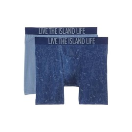 Tommy Bahama Men's 2-Pack Boxer Brief, Navy Graphite