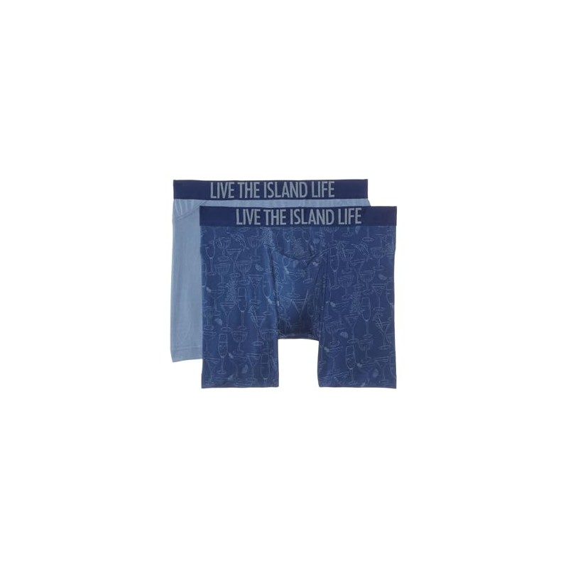 Tommy Bahama Men's 2-Pack Boxer Brief, Navy Graphite