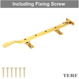 TERF® 200mm Heavy Duty Traditional Victorian Design Polished Brass Window Casement Stay Spoon Style 200mm (8 inch) including Fixing Screw - Pack of 2