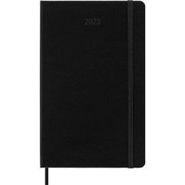 Moleskine Weekly Planner 2023, German Language, 12 Months with Horizontal Layout, Hard Cover, Large Format 13 x 21 cm, Black