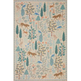 Loloi Rifle Paper Co Menagerie Cream 2'-6" x 7'-6" Runner Rug
