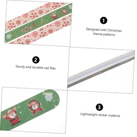 Healeved 36pcs Christmas Themed Nail Files for Manicure Pedicure Festive Grit Tools for Nail Art for Home Salon Use