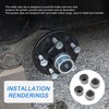 4pcs 1.98" Trailer Axle Dust Cap Cup Grease Cover Hub