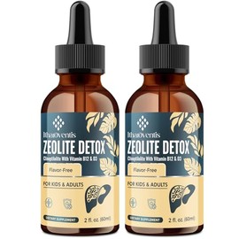 Zeolite Detox for Kids Liquid Drops- Clinoptilolite Zeolite with Pure Vitamins B12 & D3, 4 Fl Oz