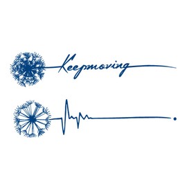 Oottati 2 Sheets Tiny Fake Semi Permanent Waterproof Temporary Tattoos Stickers 100% Plant-Based Ink Realistic Dandelion Heartbeat English Inspirational Quotes Words Keep Moving