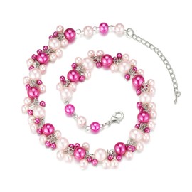 Bulinlin Pearl Necklace Women's Pearl Statement Choker Necklace Boho Colourful Fashion Jewellery Birthday Gifts for Women, Pearl, No Gemstone