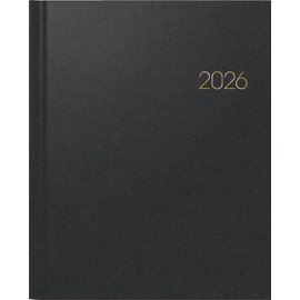 BRUNNEN Book Calendar Model Manager Wt 7 weektimer 2026 | 210 x 260 mm, Plastic, Black