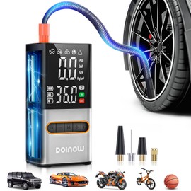 DOINOW Kabelloser Elektrische Luftpumpe mit 5 Modi Tragbare Akku Fahrradpumpe alle ventile, LED-Licht, Mini Wiederaufladbar Kompressor Reifenpumpe für Fahrrad E-Bike Auto Motorrad Bälle
