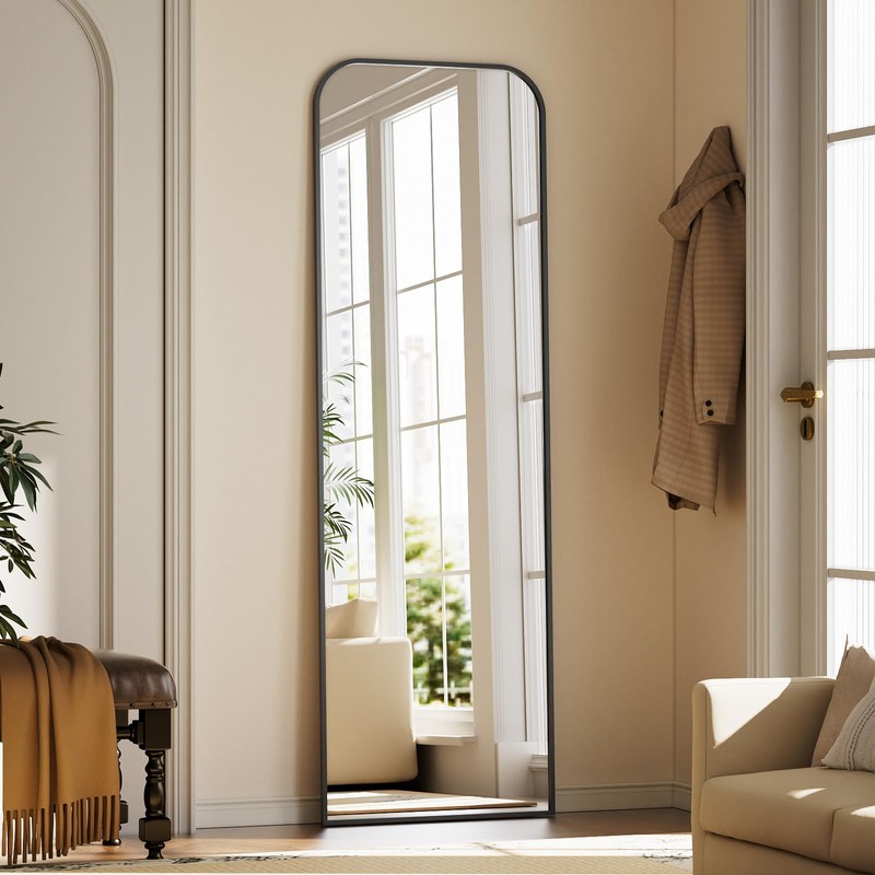 Riskioir Full Length Mirror 56"x21" Arched Floor Standing Large Mirrors